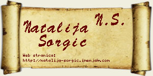 Natalija Šorgić vizit kartica